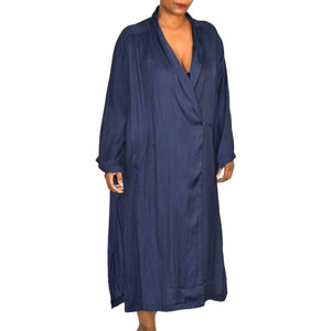 Mable Blazer Dress Blue Navy Relaxed Oversized Side Slits Baggy Size Medium