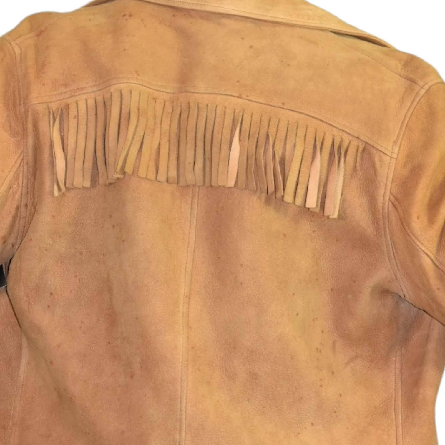 Vintage Deerskin Jacket Fringe Blazer Leather Buckskin 70s Easy Rider Size Small
