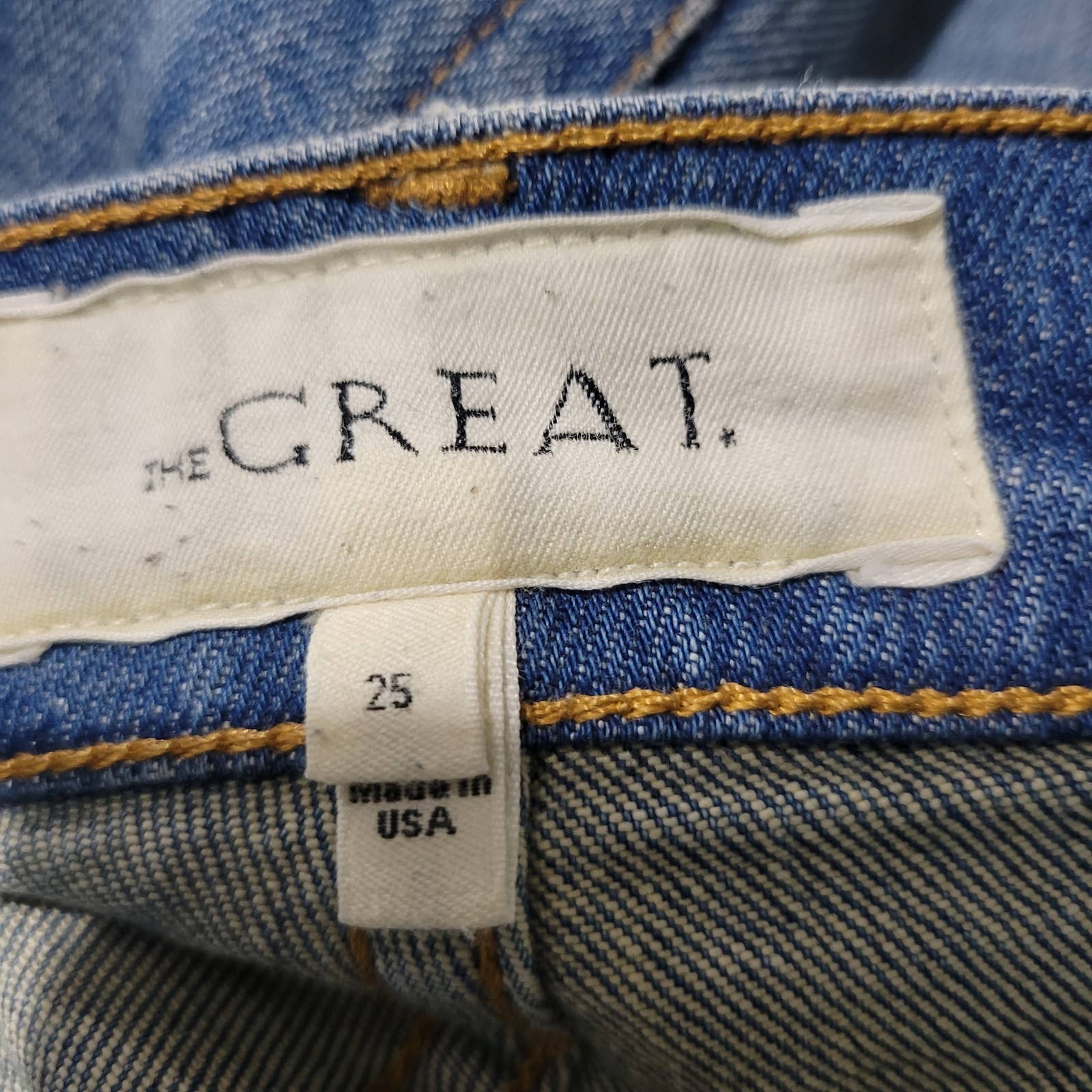 The Great Jeans Straight A Button Fly Blue Medium Wash High Waist Size 25