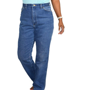 Vintage Wrangler Jeans High Waisted Straight Mom Medium Wash Blue Denim Size 28