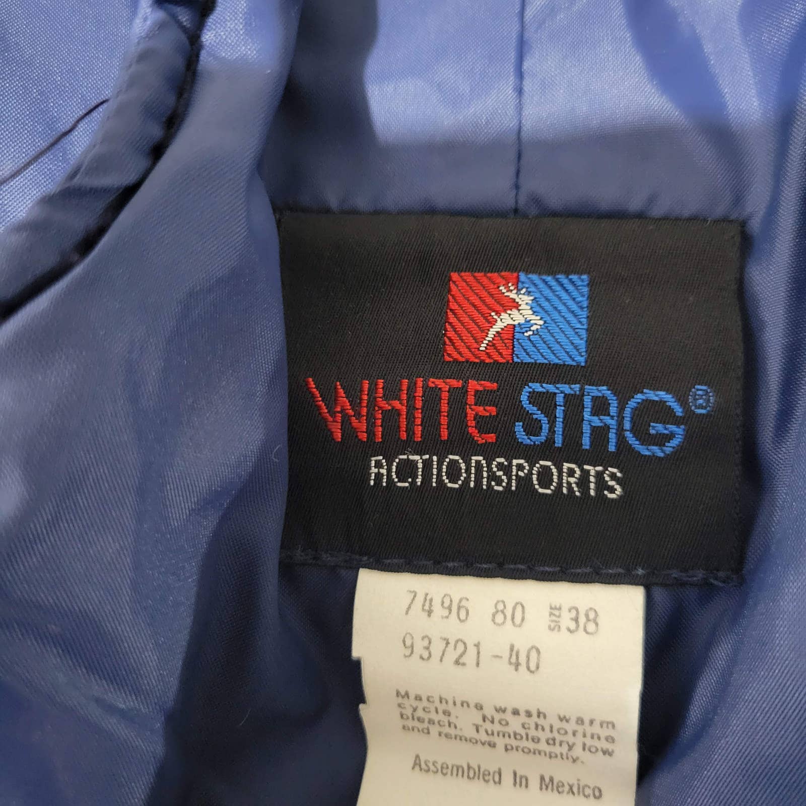 White Stag Bib Overall Snow Pants Suspender Jumpsuit Blue Gaiters Snow Suit Ski 80s Size 38 Mens
