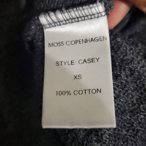 Moss Copenhagen Muscle Tank Top Cutoff Sweatshirt Tee Grey Graphic Size XS