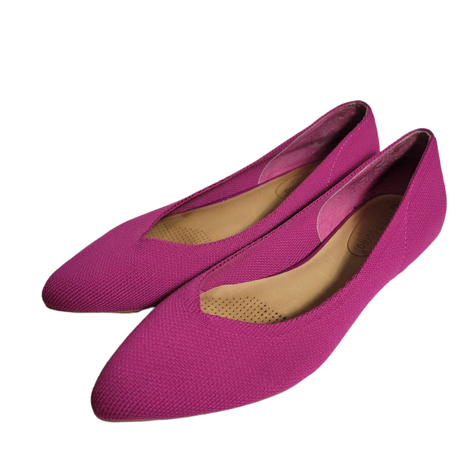 Corso Como Julia Knit Flats Fuchsia Fest Hot Pink Pointed Toe CC Slip On Size 7