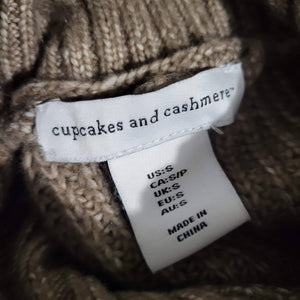Cupcakes and Cashmere Sweater Dress Cowl Neck Quarter Zip Ribbed Knit Size Small