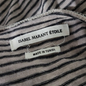 Isabel Marant Etoile Tank Top Black Tan Racerback Linen Striped Size XS Avien