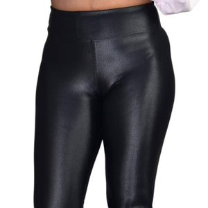 Koral Lustrous Leggings Black High Rise Shiny Lycra Full Ankle Length Activewear Size Small